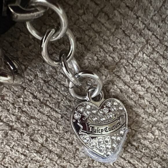 JUICY COUTURE Juicify Shoulder Bag Charms Scottie Dog BLK Liquorice Textured Y2K - Picture 12 of 16